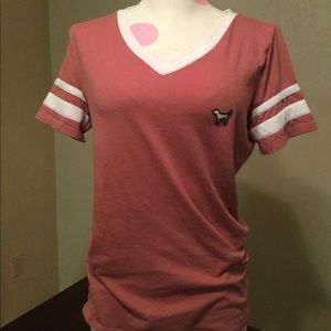PINK XS V-Neck Boyfriend Tee
